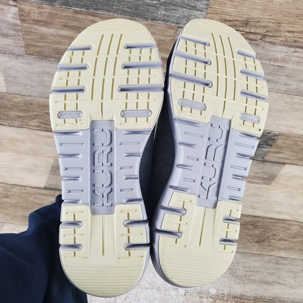 Kuru Flex Via Womens Shoes Sz 7.5 W Running Athletic Dove Gray Pale Lime Sneaker